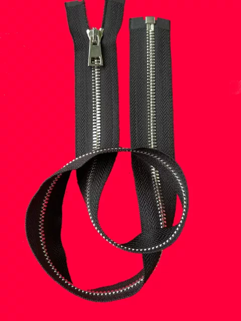 zips métal argent brillant